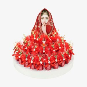 Red Tradition Perfume Favor Set (29 Bottles) on Wooden Tray