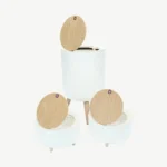 3-Piece Scandinavian Style Round Trash Bin Set