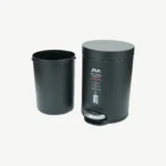 6L Black Stainless Steel Pedal Dustbin