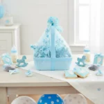 Luxury Baby Boy Sebou Basket with Rosary Spheres (35x20cm)