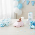 Mini Car with Teddy Bear Concrete Candle 