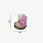 Baby Welcome Giveaway Teddy Bear Candle on Wooden Base (8x8 cm) Size