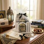 Hajj prayer gift set Rug and Beads in White Wooden Box (3)