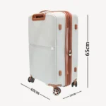 Hard Shell Travel Suitcase 65cm White & Brown with Combination Lock (2)