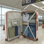 Hard Shell Travel Suitcase 65cm White & Brown with Combination Lock (3)
