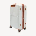 Hard Shell Travel Suitcase 65cm White & Brown with Combination Lock (4)