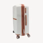 Hard Shell Travel Suitcase 65cm White & Brown with Combination Lock (6)