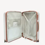Hard Shell Travel Suitcase 65cm White & Brown with Combination Lock (7)