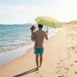 Mini Foldable Sun Umbrella - Lightweight with Cloth Pouch (1)