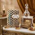 Wooden Mesh Box with Prayer Rug and Beads and Greeting Card Set (2)