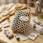 Wooden Mesh Box with Prayer Rug and Beads and Greeting Card Set (3)