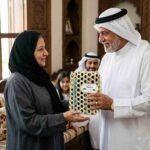 Wooden Mesh Box with Prayer Rug and Beads and Greeting Card Set (4)